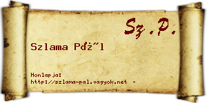 Szlama Pál névjegykártya