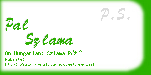 pal szlama business card